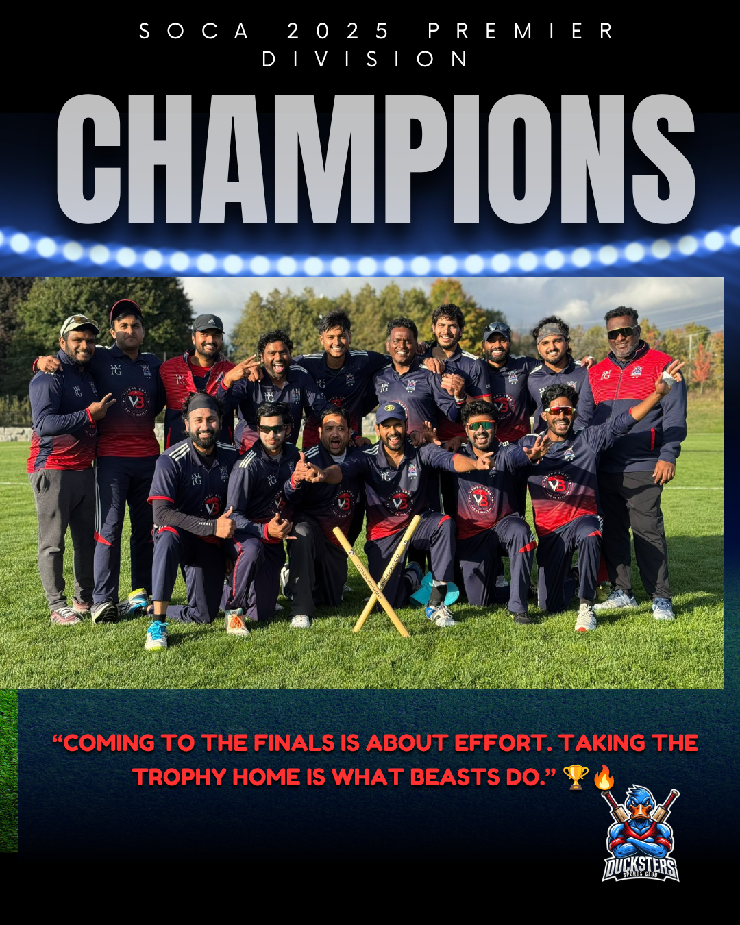 Ducksters Sports Club — SOCA 2025 Premier Division Champions